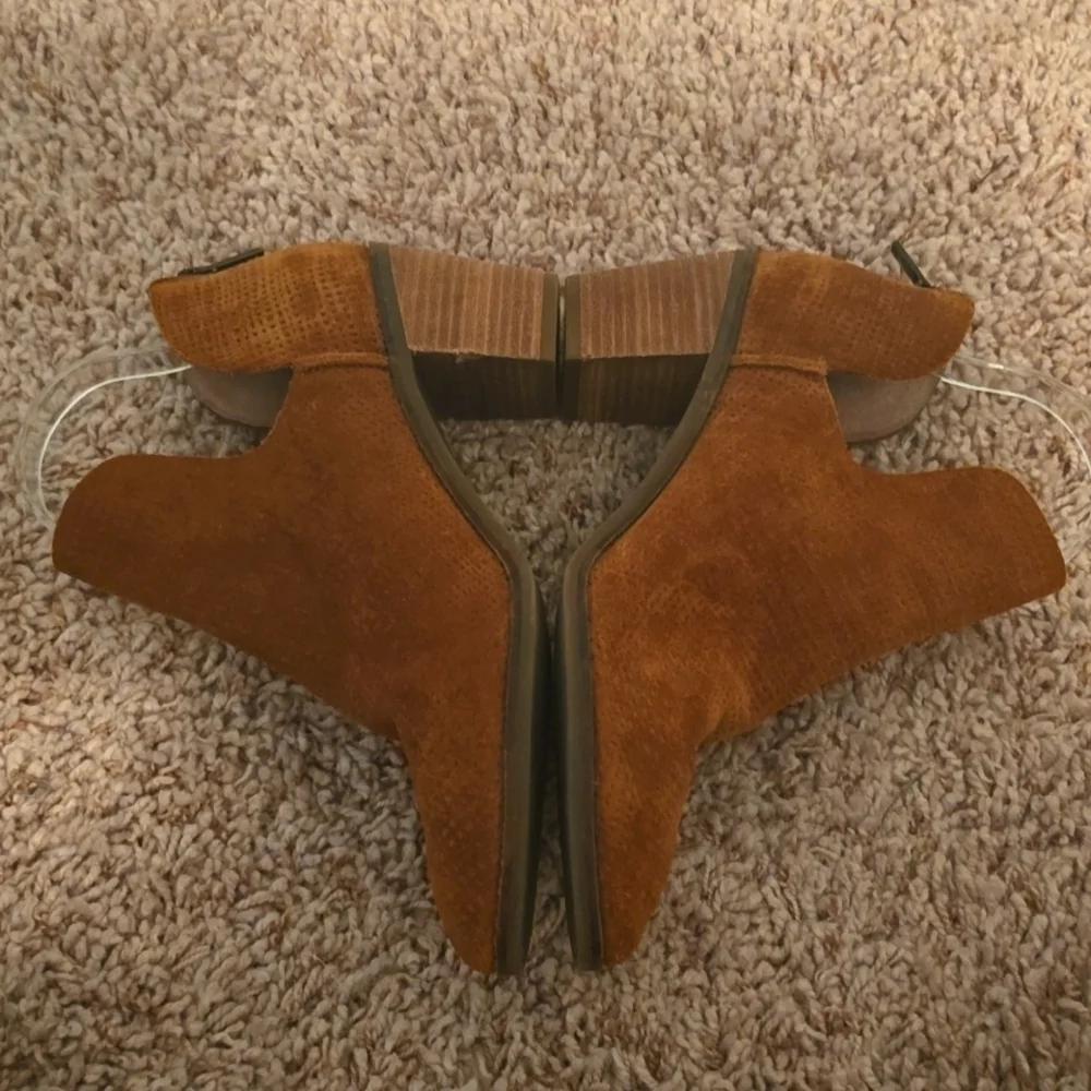 Lucky Brand Brown Leather Ankle Booties Size 8 (#11)